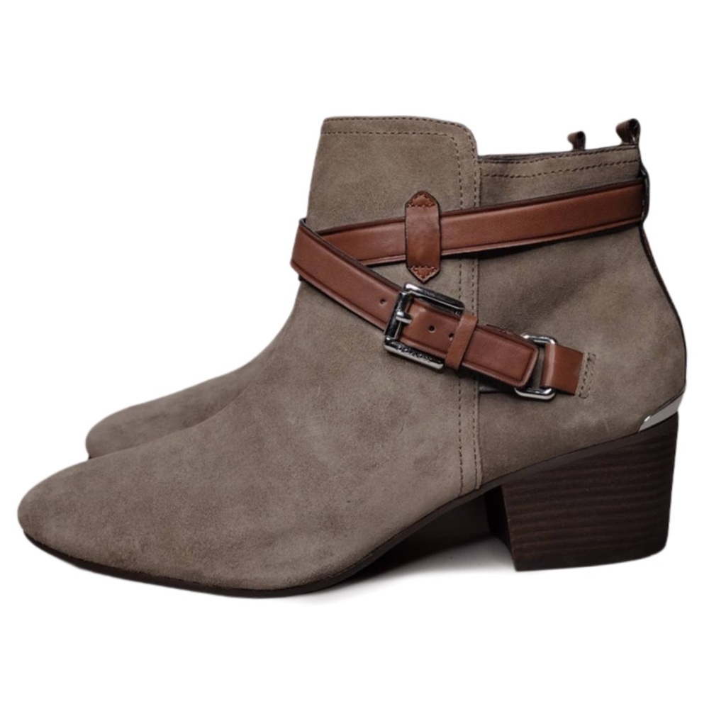 Coach Pauline Leather Suede Sz 10B Round-Toe Ankle Bootie